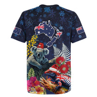 Australia and New Zealand Rugby Jersey Merry Christmas-Tuatara and Koala with Plants Xmas Style LT03 - Polynesian Pride