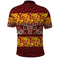 Samoa Siapo and Tapa Polo Shirt Pacific Tribal Pattern with Hibiscus Striped Style