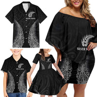 New Zealand Netball Family Matching Off Shoulder Short Dress and Hawaiian Shirt Koru and Maori Tattoo Jersey LT03 - Polynesian Pride