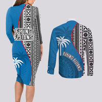 fiji-rugby-couples-matching-long-sleeve-bodycon-dress-and-long-sleeve-button-shirts-coat-of-arms-palm-tree-mix-polynesia-tapa-pattern