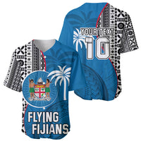 Custom Fiji Rugby Baseball Jersey Coat of Arms Palm Tree Mix Polynesia Tapa Pattern LT03 - Polynesian Pride