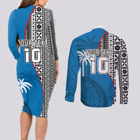 custom-fiji-rugby-couples-matching-long-sleeve-bodycon-dress-and-long-sleeve-button-shirts-coat-of-arms-palm-tree-mix-polynesia-tapa-pattern