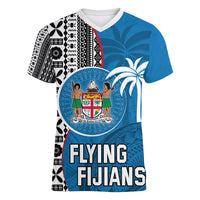 custom-fiji-rugby-women-v-neck-t-shirt-coat-of-arms-palm-tree-mix-polynesia-tapa-pattern