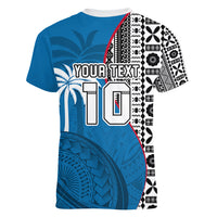 custom-fiji-rugby-women-v-neck-t-shirt-coat-of-arms-palm-tree-mix-polynesia-tapa-pattern