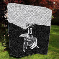 Custom New Zealand World Cup 2023 Quilt Aotearoa Haka Rugby with Silver Fern Maori Ethnic Pattern LT03 - Polynesian Pride