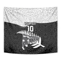 Custom New Zealand World Cup 2023 Tapestry Aotearoa Haka Rugby with Silver Fern Maori Ethnic Pattern LT03 - Polynesian Pride