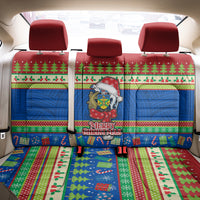 Solomon Islands Christmas Back Car Seat Cover Santa With Flag Of Solomon Polynesian Tribal Xmas Vibe