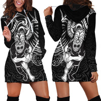 New Zealand Rugby Hoodie Dress Maori Warrior Rugby with Silver Fern Sleeve Tribal Ethnic Style LT03 - Polynesian Pride