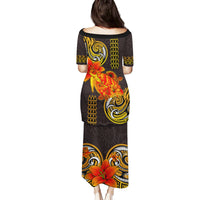 Hawaii Turtle Hibiscus Flower Family Matching Puletasi and Hawaiian Shirt Polynesian Tattoo LT03 - Polynesian Pride