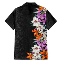 Hawaii Tropical Leaves and Flowers Family Matching Long Sleeve Bodycon Dress and Hawaiian Shirt Tribal Polynesian Pattern LT03 - Polynesian Pride