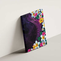 Hawaiian Plumeria-Polynesian Art Tattoo Mauve Color Canvas Wall Art