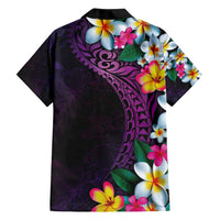Hawaiian Plumeria-Polynesian Art Tattoo Mauve Color Family Matching Off Shoulder Maxi Dress and Hawaiian Shirt