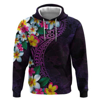 Hawaiian Plumeria-Polynesian Art Tattoo Mauve Color Zip Hoodie LT03 Pullover Hoodie Purple - Polynesian Pride