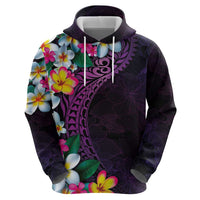 Hawaiian Plumeria-Polynesian Art Tattoo Mauve Color Zip Hoodie LT03 - Polynesian Pride