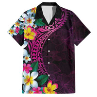 Hawaiian Plumeria-Polynesian Art Tattoo Plum Pink Color Hawaiian Shirt