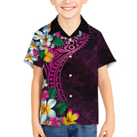 Hawaiian Plumeria-Polynesian Art Tattoo Plum Pink Color Hawaiian Shirt
