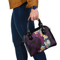 Hawaiian Plumeria-Polynesian Art Tattoo Plum Pink Color Shoulder Handbag