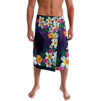 Hawaiian Plumeria-Polynesian Art Tattoo Frosted Blue Violet Color Lavalava