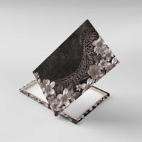 Hawaiian Plumeria-Polynesian Art Tattoo Grayscale Color Canvas Wall Art