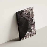 Hawaiian Plumeria-Polynesian Art Tattoo Grayscale Color Canvas Wall Art