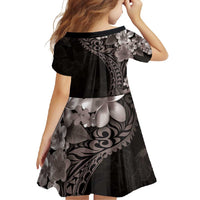 Hawaiian Plumeria-Polynesian Art Tattoo Grayscale Color Family Matching Long Sleeve Bodycon Dress and Hawaiian Shirt