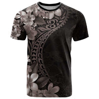 Hawaiian Plumeria-Polynesian Art Tattoo Grayscale Color T Shirt