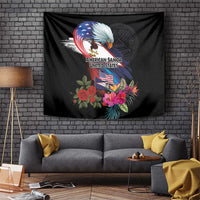 American Samoa and United States Together Tapestry National Flag with Eagle-Hibiscus and Rose