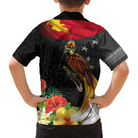Papua New Guinea Independence Day Family Matching Tank Maxi Dress and Hawaiian Shirt PNG Flag and Bird-of-Paradise LT03 - Polynesian Pride