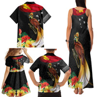 Papua New Guinea Independence Day Family Matching Tank Maxi Dress and Hawaiian Shirt PNG Flag and Bird-of-Paradise LT03 - Polynesian Pride
