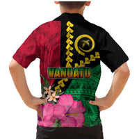Vanuatu Flag Hibiscus Polynesian Pattern Family Matching Mermaid Dress and Hawaiian Shirt LT03 - Polynesian Pride