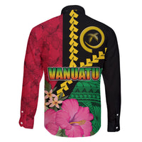 Vanuatu Flag Hibiscus Polynesian Pattern Family Matching Mermaid Dress and Hawaiian Shirt LT03 - Polynesian Pride