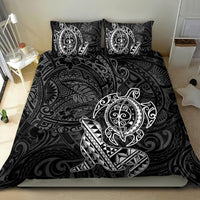 Hawaii Monk Seal and Dolphin Bedding Set Polynesian Kakau Pattern Black White Color