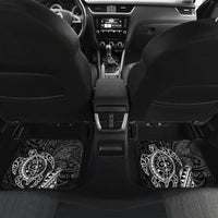 Hawaii Monk Seal and Dolphin Car Mats Polynesian Kakau Pattern Black White Color