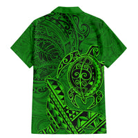 Hawaii Monk Seal and Dolphin Family Matching Mermaid Dress and Hawaiian Shirt Polynesian Kakau Pattern Green