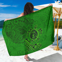 Hawaii Monk Seal and Dolphin Sarong Polynesian Kakau Pattern Green
