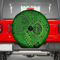 Hawaii Monk Seal and Dolphin Spare Tire Cover Polynesian Kakau Pattern Green