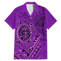 Hawaii Monk Seal and Dolphin Family Matching Mermaid Dress and Hawaiian Shirt Polynesian Kakau Pattern Purple
