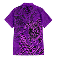 Hawaii Monk Seal and Dolphin Family Matching Mermaid Dress and Hawaiian Shirt Polynesian Kakau Pattern Purple