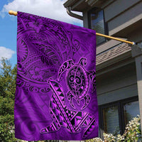 Hawaii Monk Seal and Dolphin Garden Flag Polynesian Kakau Pattern Purple