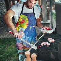 Palau Apron Jellyfish with Coral Reefs Ocean Vibe and Tapa Pattern LT03 - Polynesian Pride