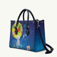 Palau Leather Bag Jellyfish with Coral Reefs Ocean Vibe and Tapa Pattern LT03 Blue - Polynesian Pride