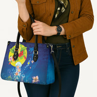 Palau Leather Bag Jellyfish with Coral Reefs Ocean Vibe and Tapa Pattern LT03 - Polynesian Pride