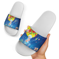 Palau Slide Sandals Jellyfish with Coral Reefs Ocean Vibe and Tapa Pattern LT03 - Polynesian Pride