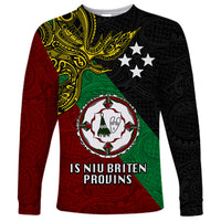 Papua New Guinea East New Britain Province Long Sleeve Shirt PNG Birds Of Paradise Polynesian Arty Style LT03 Unisex Green - Polynesian Pride