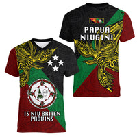 Papua New Guinea East New Britain Province Women V Neck T Shirt PNG Birds Of Paradise Polynesian Arty Style LT03 - Polynesian Pride