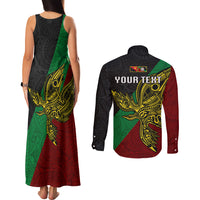 Custom Papua New Guinea East New Britain Province Couples Matching Tank Maxi Dress and Long Sleeve Button Shirts PNG Birds Of Paradise Polynesian Arty Style LT03 - Polynesian Pride