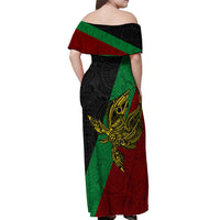 Custom Papua New Guinea East New Britain Province Off Shoulder Maxi Dress PNG Birds Of Paradise Polynesian Arty Style LT03 - Polynesian Pride