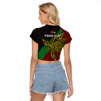 Custom Papua New Guinea East New Britain Province Raglan Cropped T Shirt PNG Birds Of Paradise Polynesian Arty Style LT03 - Polynesian Pride