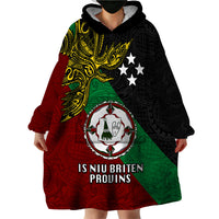 Custom Papua New Guinea East New Britain Province Wearable Blanket Hoodie PNG Birds Of Paradise Polynesian Arty Style LT03 - Polynesian Pride