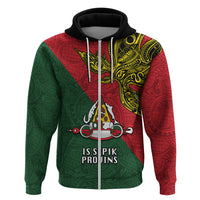 Custom Papua New Guinea East Sepik Province Hoodie PNG Birds Of Paradise Polynesian Arty Style LT03 Zip Hoodie Green - Polynesian Pride